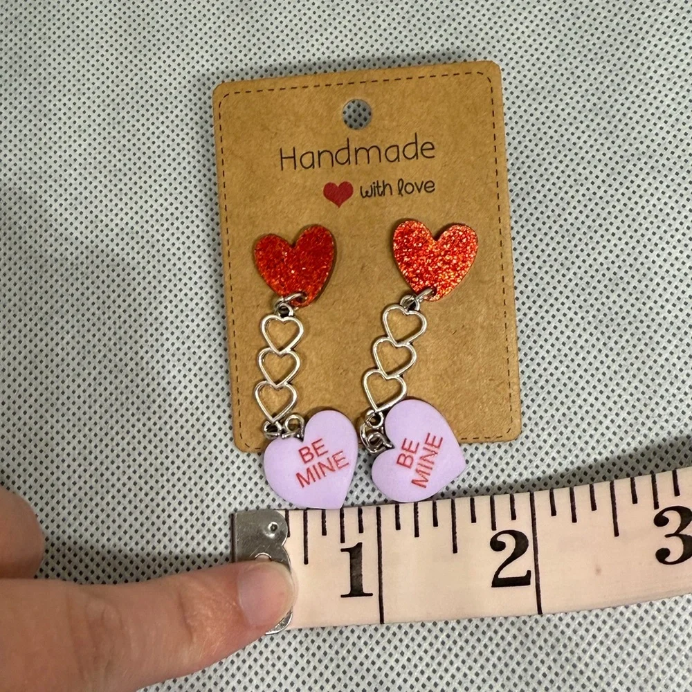 Handmade Valentine’s Day Candy Heart Earrings